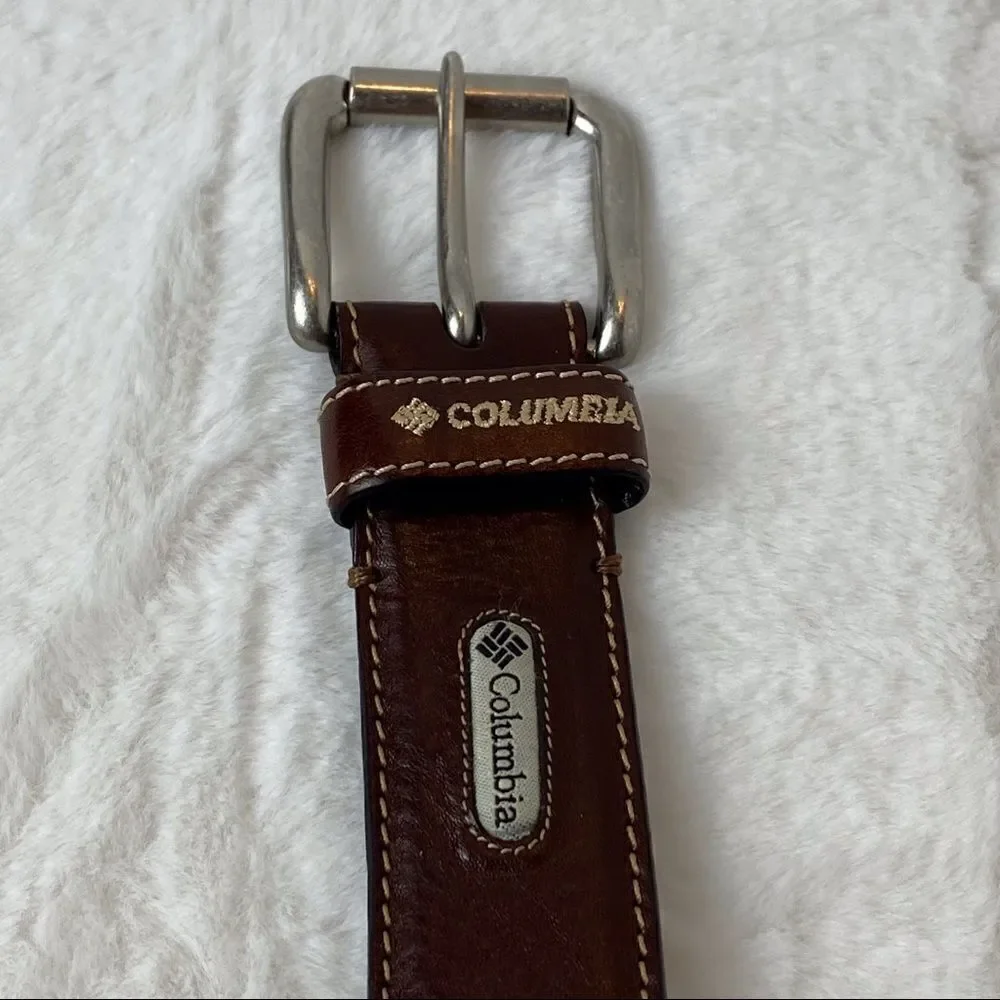 Columbia Sportswear Brown Leather Belt Size 44